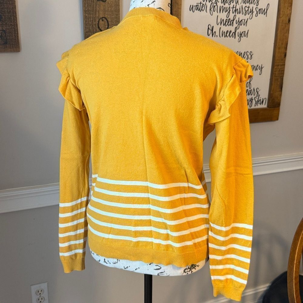 Vertbaudet Yellow Ruffle Sleeve Sweater - Picture 7 of 12